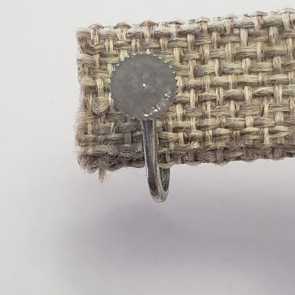 VINTAGE JAPAN Screwback Faux Button Pearl Earrings Champagne - Picture 4 of 8